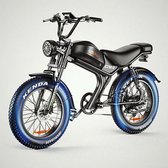 1000W 48V 34MPH 47Mi Dual Suspension Electric Bike 20" Fat Tires Off-Road E-Bike