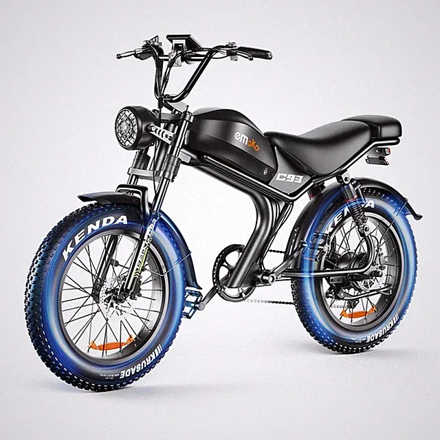 1000W 48V 34MPH 47Mi Electric Bike 20" Fat Tires Off-Road Dual Suspension E-Bike