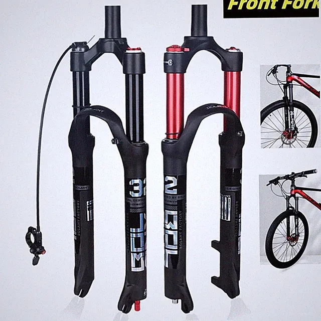 120mm Travel 26 27.5 29in MTB Forks Dual Air Damping Straight Tube Quick Release