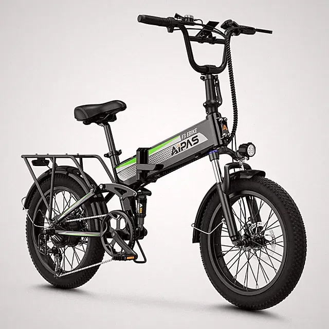 1500W Electric Folding Bike 20" Fat Tire Dual Suspension E-Bike Adults