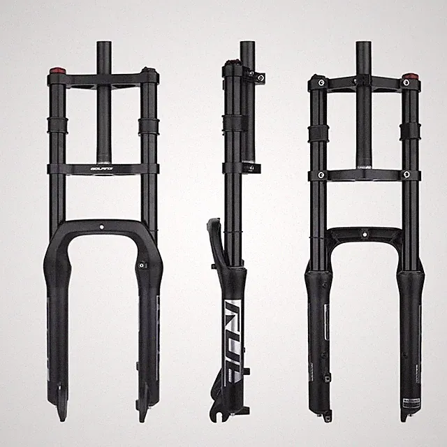 20/26*4.0inch Double Shoulder Snow E-bike Fork 130mm Travel Supension Air Fork