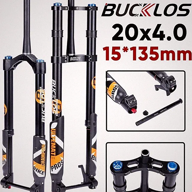 20 26x5.0" E-bike Suspension Inverted Air Fork Thru Axle Disc Brake Bicycle Fork
