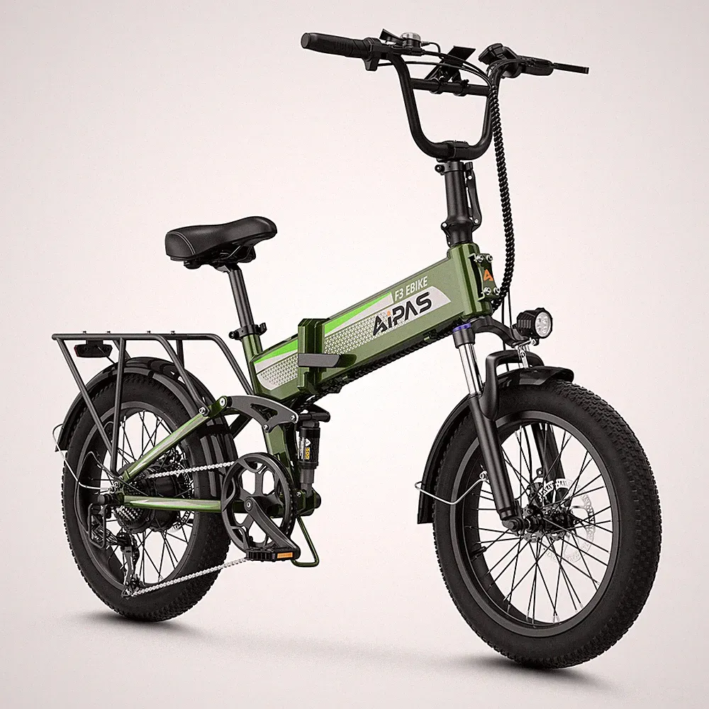 20" Fat Tire Folding Ebike 1500W Dual Suspension Electric Bike for Adults