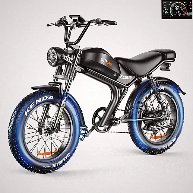 20" Fat Tires Off-Road Electric Bike 1000W 48V 34MPH 47Mi Dual Suspension E-Bike