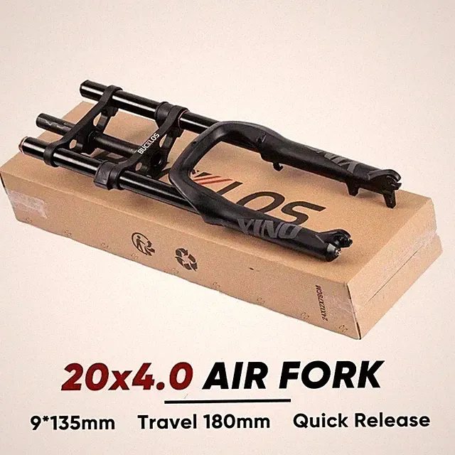 20in Travel 180mm Fat Bike Air Suspension Fork Disc Brake Snow/Beach Ebike Parts
