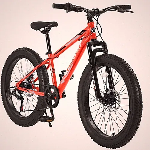 24 Inch Fat Tire Bike Adult/Youth Full Shimano 7 Dual Disc Brake, High-Carbon