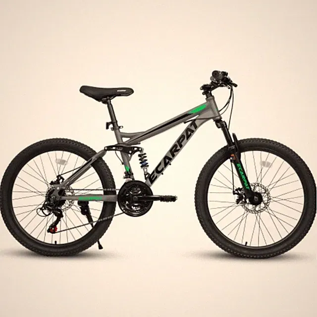 24" Mountain Bike Full Suspension 21-Speed Disc Brake Steel Frame Unisex Adult