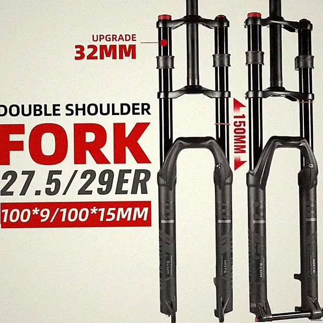 26/27.5/29inch MTB Bicycle Double Shoulder Air Suspension Lock 150mm Travel Fork