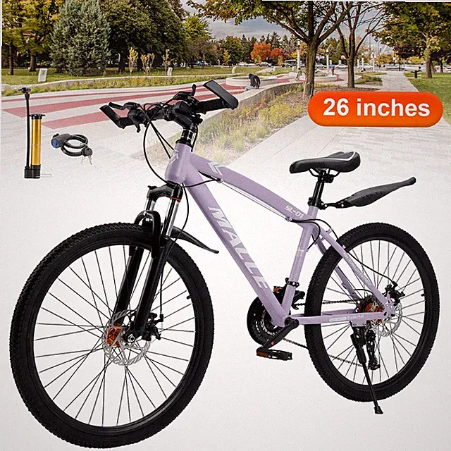 26" Purple 27 speed double disc brake Suspension Fork mountain bike MTB adult V2