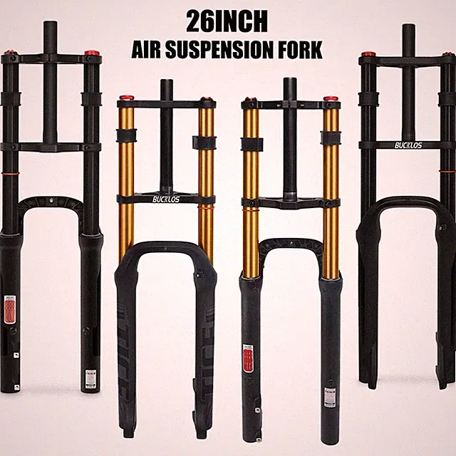 26"x4.0" Electric/Fat/Mountain Bikes Fork Dual Crown Air Spring Suspension Forks