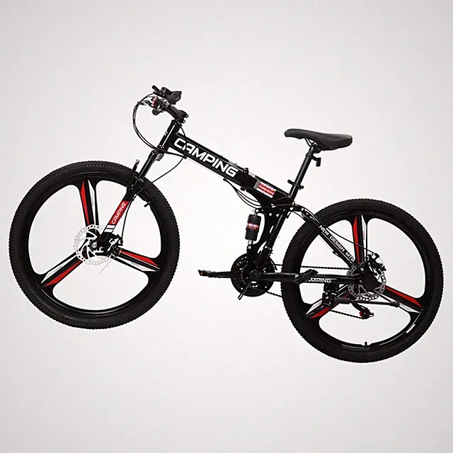 26in 21-Speed Foldable Mountain Bike Dual Suspension Tri-Knife Wheels