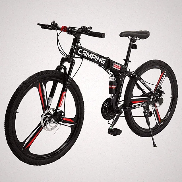 26in 21-Speed Folding Mountain Bike Dual Suspension Shimano Variable