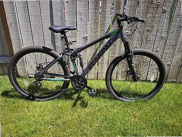 27.5" tire ecarpat dual suspension black/green bike new