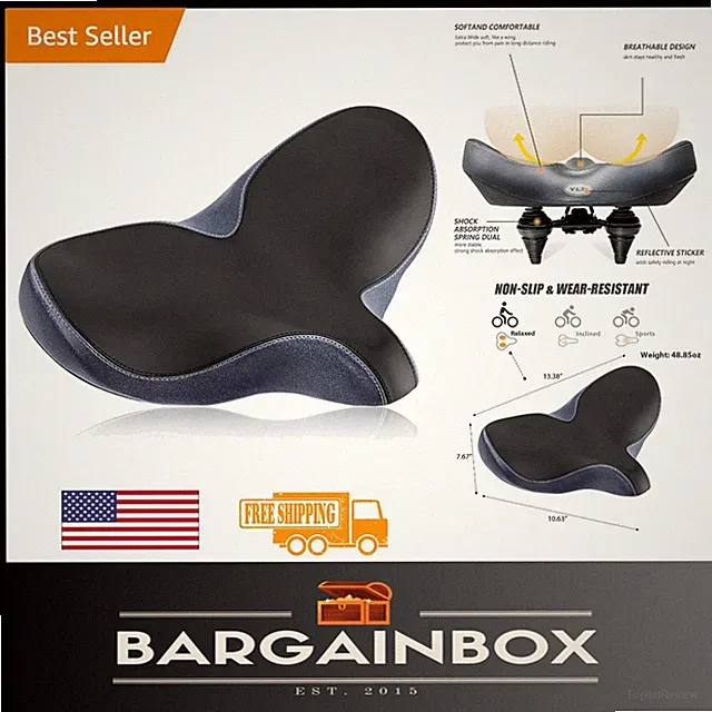 Comfortable Replacement Bike Seat with Memory Foam & Dual Suspension