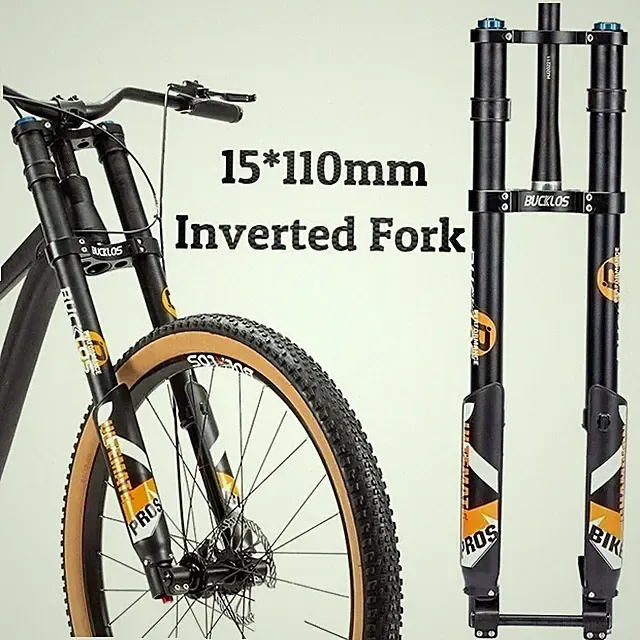 Downhill MTB Bicycle Boost Inverted Suspension Air Fork Travel 180mm Disc Brake