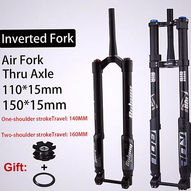 Eectric Bicycle Inverted Air Suspension Fork Thru Axle 15*150mm Damping Fork