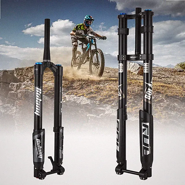 Electric Bicycle Air Suspension Damping Fork Road Bike Thru Axle Inverted Fork