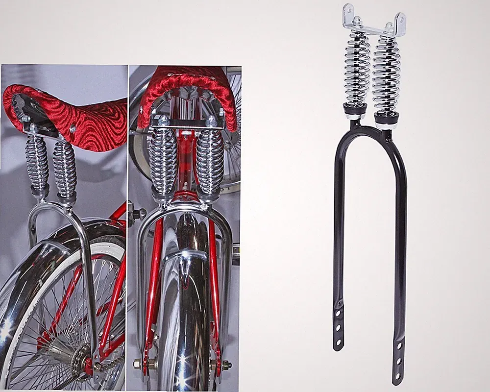 F&R Original Lowrider Black Bicycle Cruiser Dual Suspension Sissy Bar 20" Long