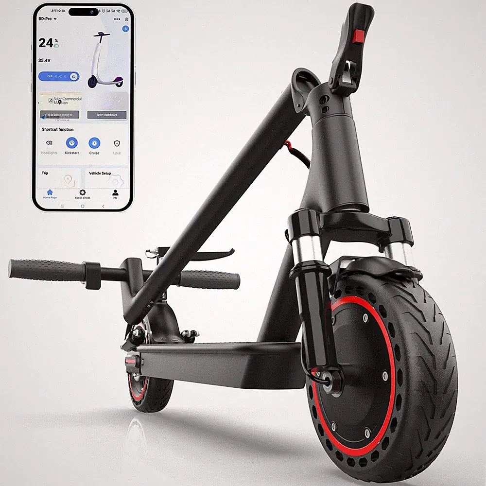 Ladped Dual Suspension Electric Scooter Adult, Folding E-Scooter Range 19MILE
