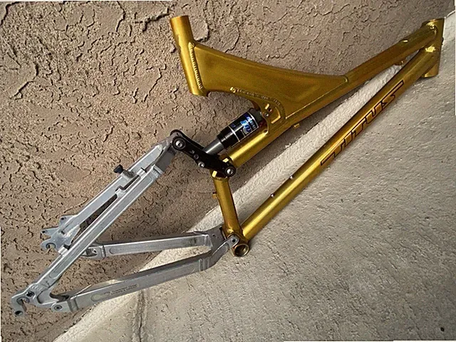 Large Gold Titus Switchblade 26" Dual Suspension Mountain Bike Frame