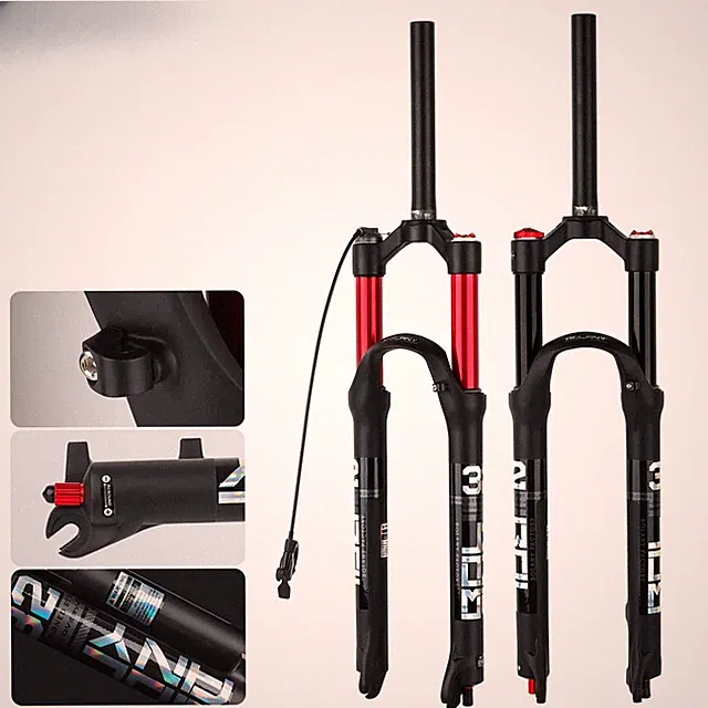MTB Bicycle Dual Air Front Fork 26/27.5/29inch Suspension Straight Tube Fork