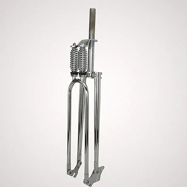PRO+ 26" Dual Spring Disc Option Fork 1" Threaded Bicycle Cruiser Fork CHROME