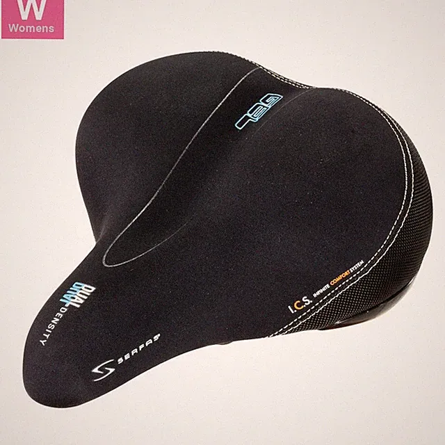 Serfas Ladies Full Suspension Cruiser Saddle - 9.68" x 8.07", 742 g, Black
