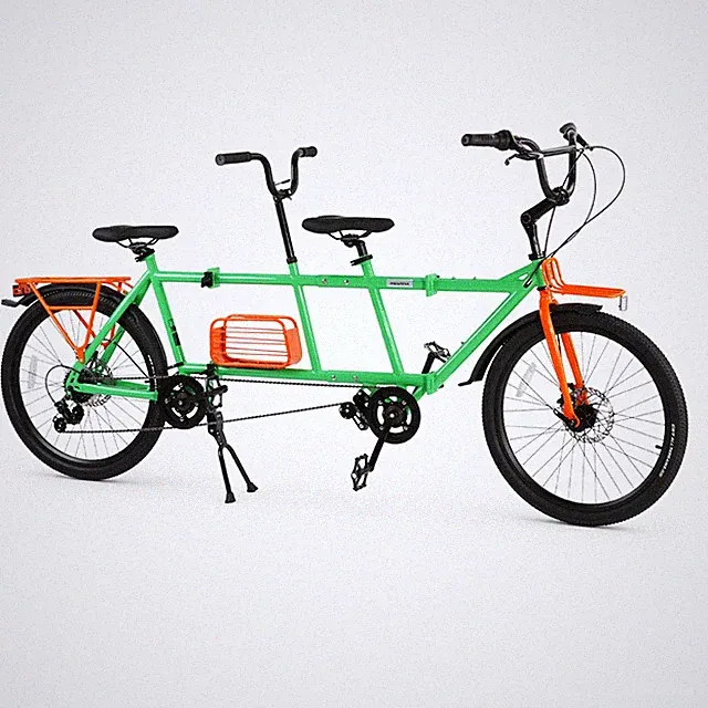 ZUKKA 24" Foldable Tandem Bike Basket Rack Adult Family Cycling Double Rider